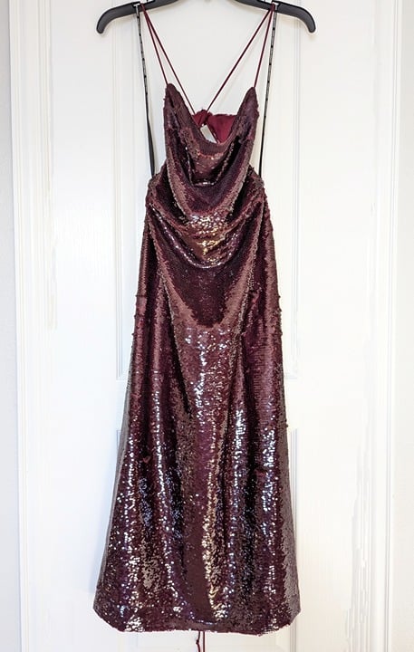 Sabina Musayev Zarya Women's Sequined Dress in Wine Size S (MSRP $495)