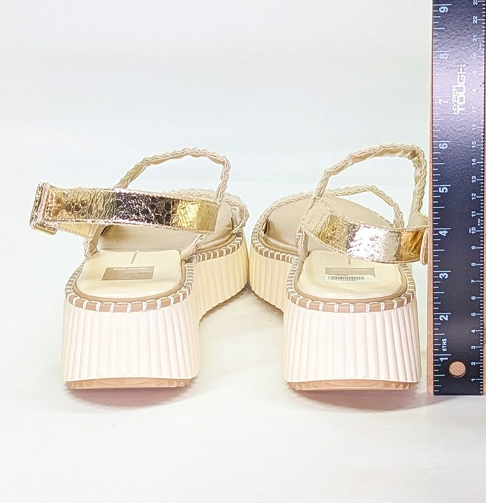Dolce Vita Daiya Women's Metallic Platinum Platform Sandal Size 9.5 (MSRP $130)