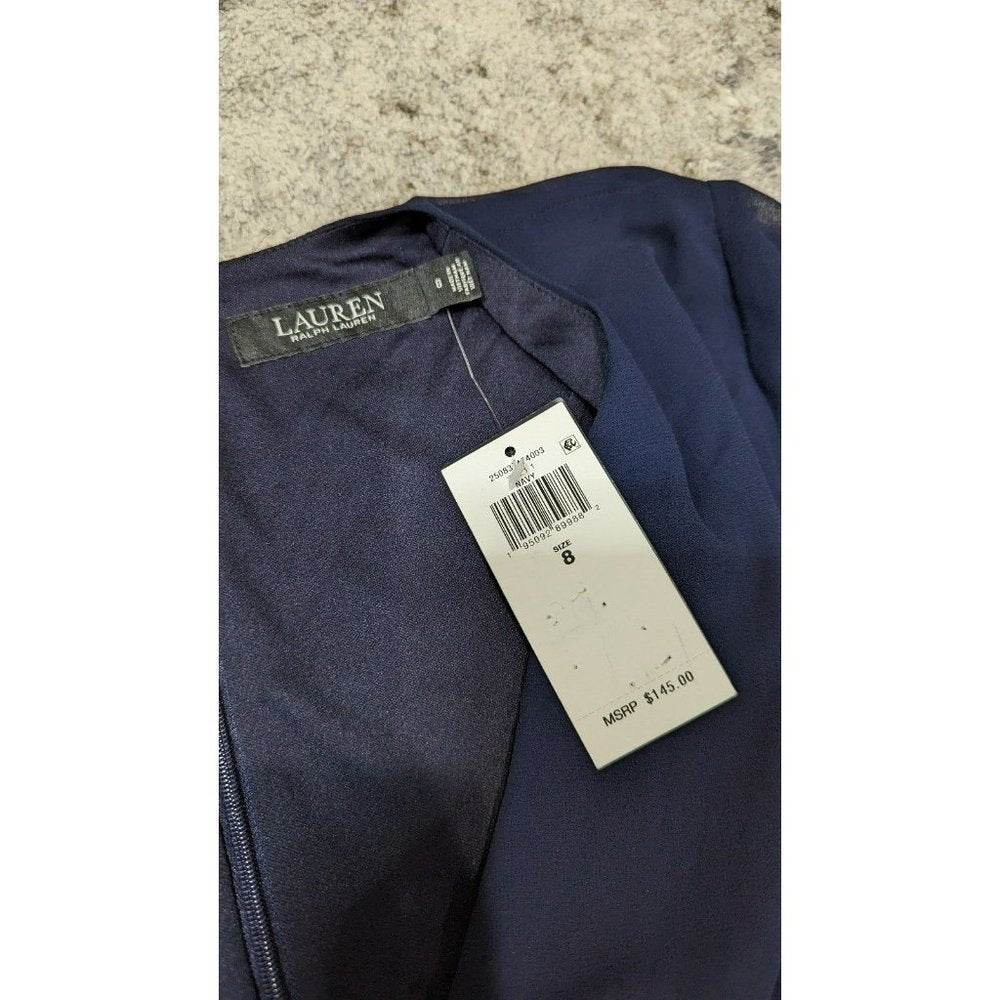 Lauren Ralph Lauren Women's Twist Front in navy Dress Size 8 (MSRP $145)