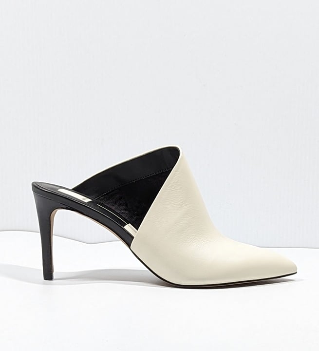 Dolce Vita Women's Camala White Leather High-Heel Mules Size 9.5 (MSRP $150)