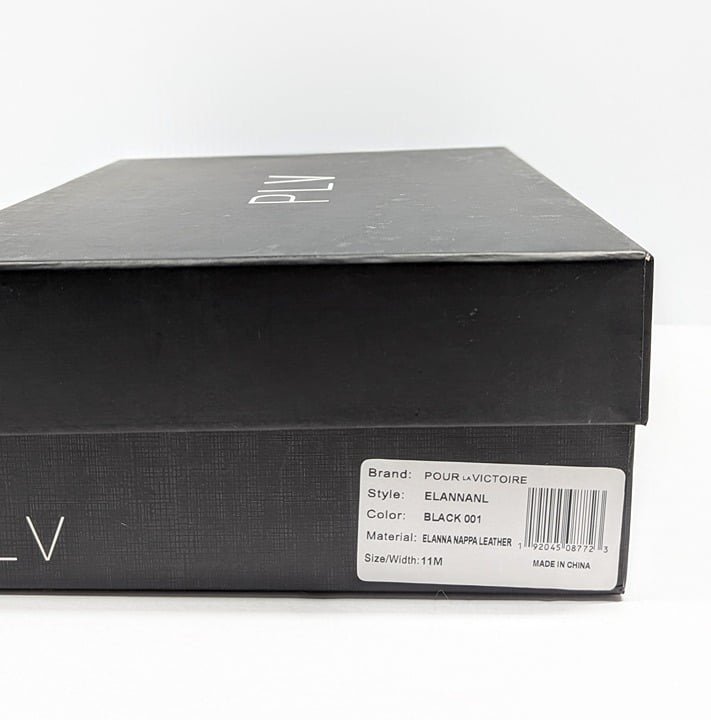 Pour La Victoire Women's Elanna Black Leather Heel Size 11 M (MSRP $225)