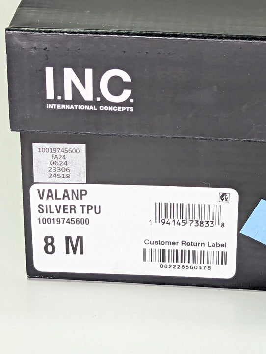 I.N.C. International Concepts Valan Silver Triple Straps Flats Size 8 MSRP $80