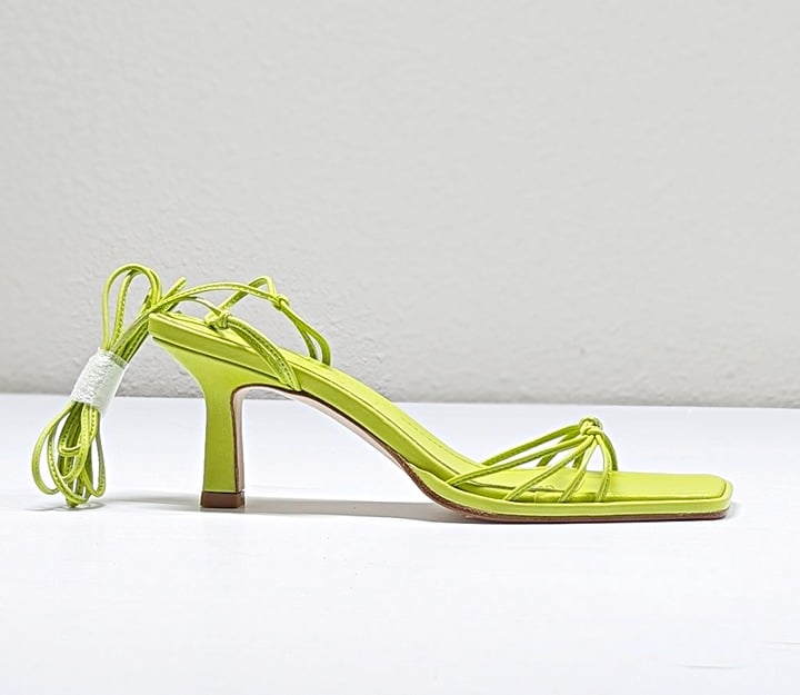Aeydē Roda Women's Lace up Leather Sandals Apple Green Size 37 EU (MSRP $295)
