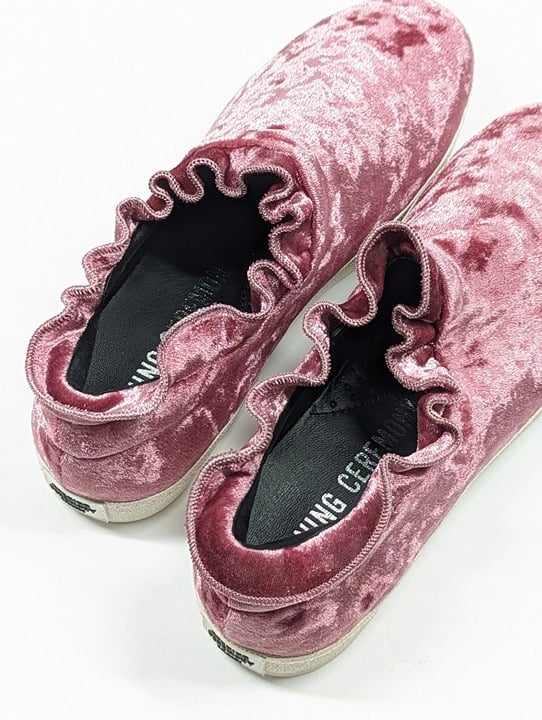 Opening Ceremony Women's Didi Velvet Ruffle Slip-On Sneaker Size 36 (MSRP $225)