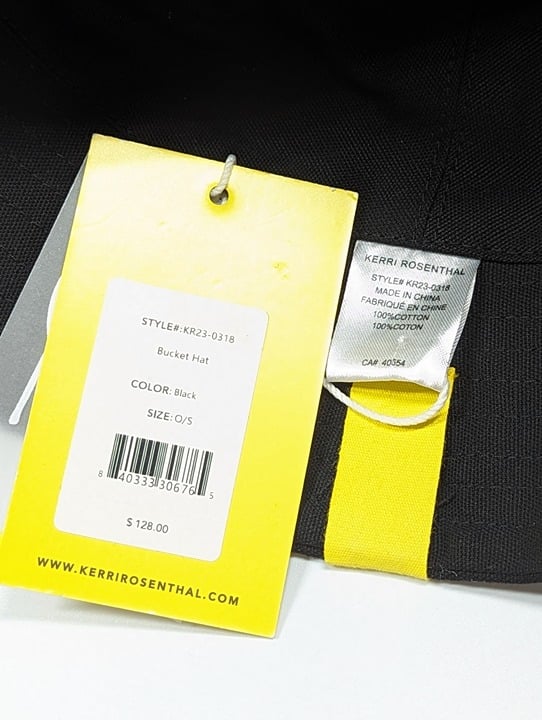 Kerri Rosenthal Women's Bucket Hat Heart In Black Cotton O/S (MSRP $128)