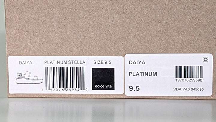 Dolce Vita Daiya Women's Metallic Platinum Platform Sandal Size 9.5 (MSRP $130)