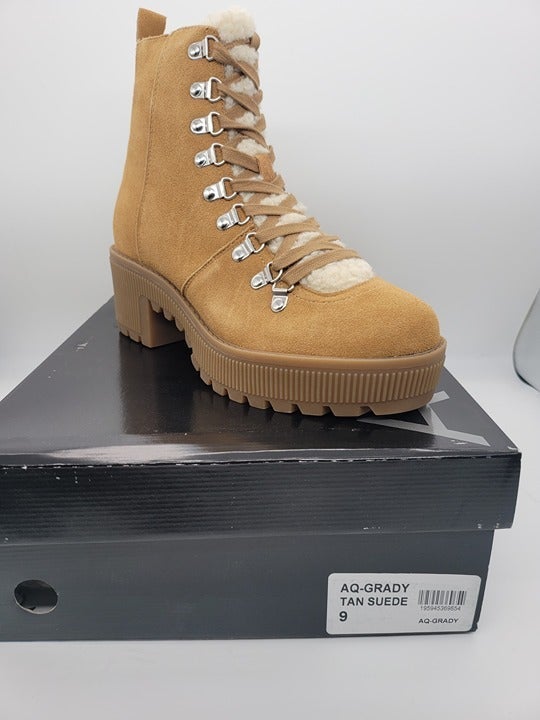 Aqua Women's Grady Sherpa Lined Combat Boots Size 9 (MSRP $148)