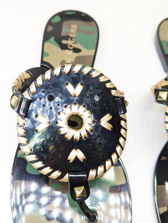 Jack Rogers Georgica Women's Jelly Camouflage Thong Sandals Size 9 (MSRP $60)