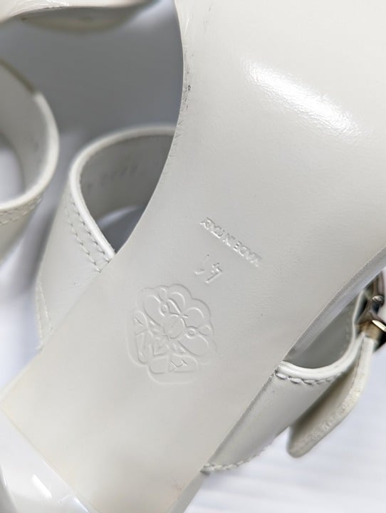 Alexander McQueen Women's White Double Buckle Punk Mules Size 41 (MSRP $1,090)