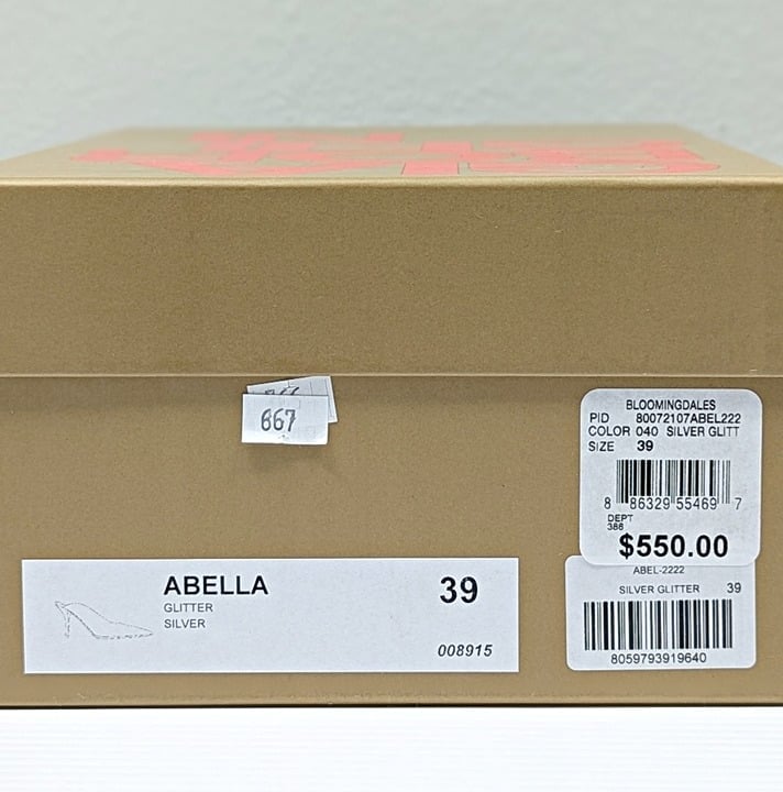 Gia Borghini Women's Abella Glitter Pointed Toe Heel Mules Size 39 (MSRP $550)
