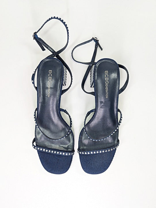 BCBGeneration Lissena-2 Women's Rhinestones Platform Sandals Size 9 MSRP $109
