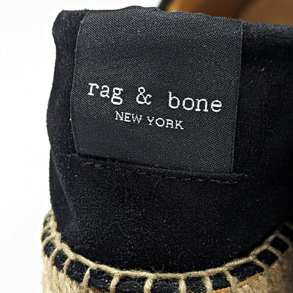 Rag & Bone Women's Espadrille Runner Black Suede Flats Size 40 EU (MSRP $295)