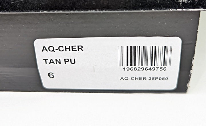Aqua Cher Women's Tan Patent Dressy Platform Sandals Size 6 (MSRP $138)
