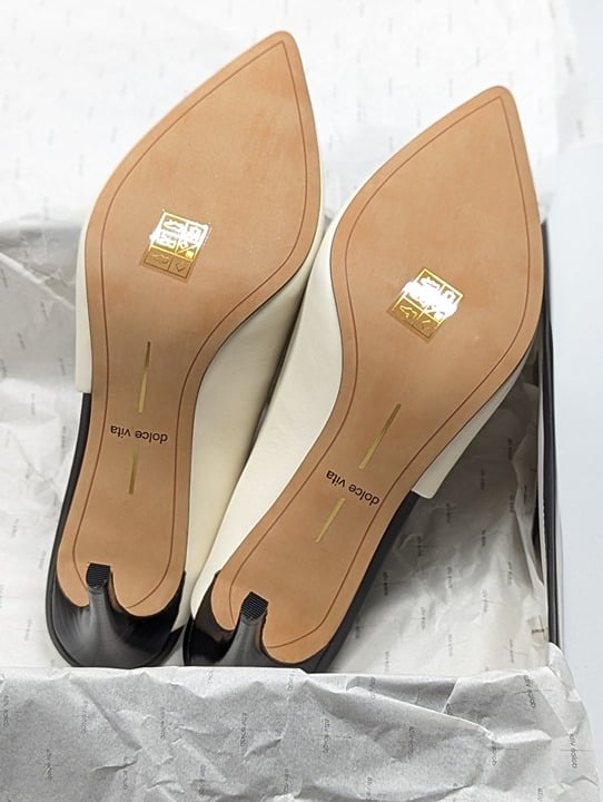 Dolce Vita Women's Camala White Leather High-Heel Mules Size 9.5 (MSRP $150)