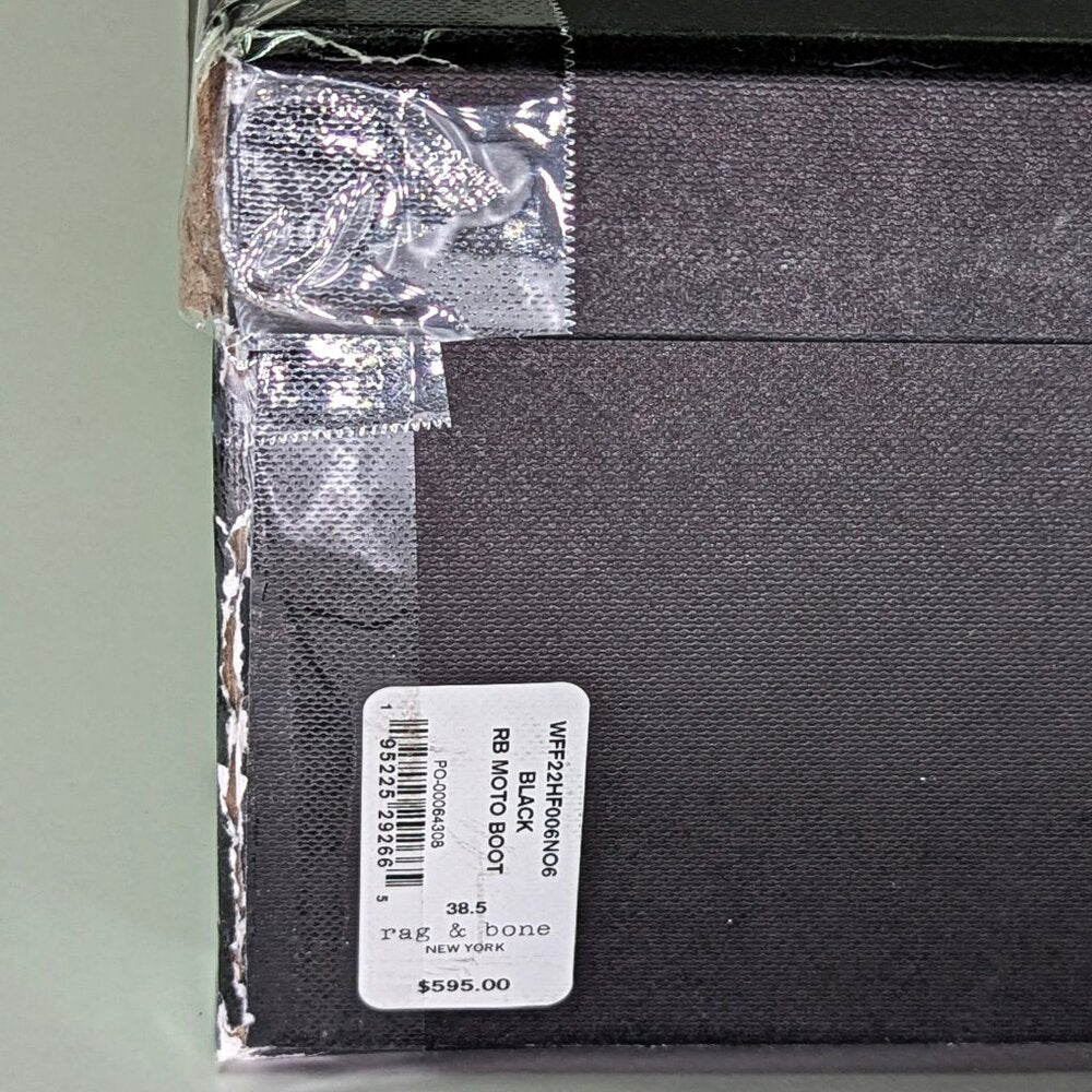 Rag & Bone Women's RB Moto Studded Pull On Boots Black Size 8.5 (MSRP $595)