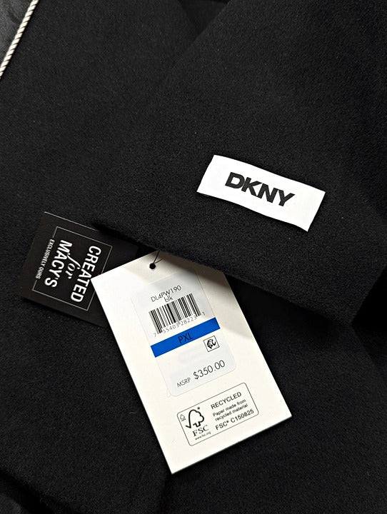 DKNY Petite Notched-Collar Double-Breasted Wrap Coat Size XL 16-18 (MSRP $350)