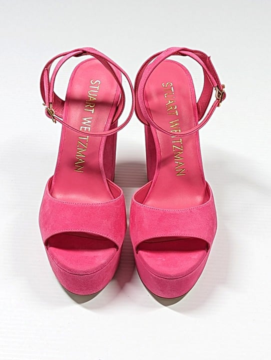 Stuart Weitzman Women's Ryder II Ankle Strap Heel Platform Size 37 (MSRP $495)