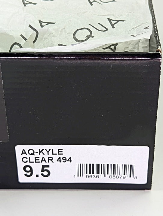 AQUA Women's Kyle High Heel Slide Clear Sandals Size 9.5 (MSRP $128)