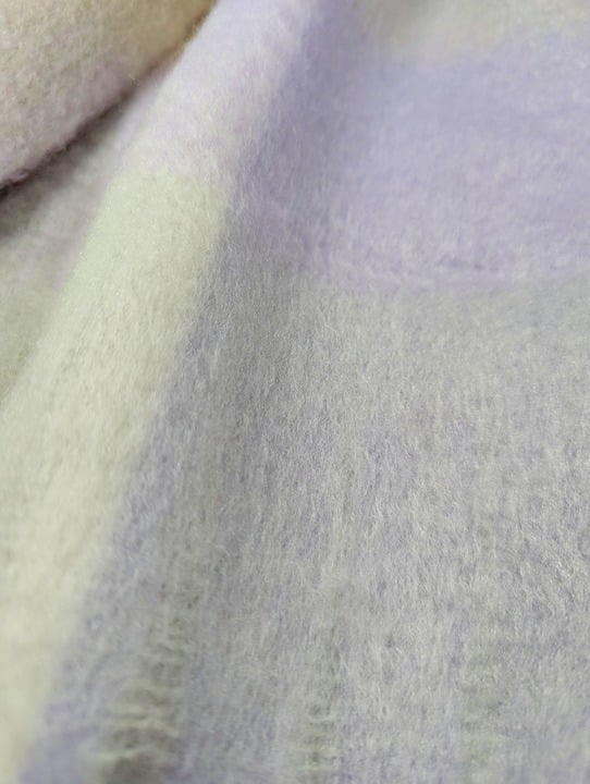 Marcus Adler Women's Cozy Plaid Scarf with Fringe-Trim Lilac O/S (MSRP $55)