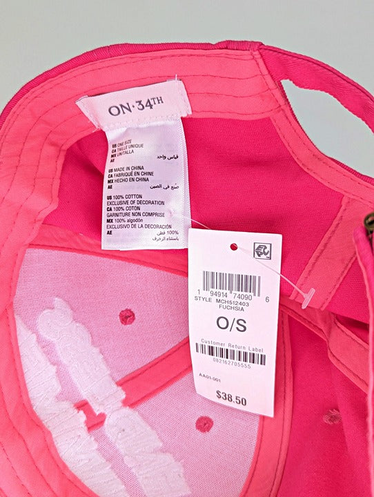 On 34th Women's Fuchsia Cotton 'Endless Summer' Baseball Cap (MSRP $39)