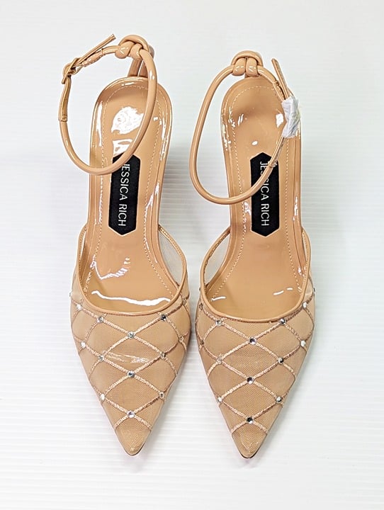 Jessica Rich Women's Amora Embellished Mesh Pointed Toe Pumps Size 40 MSRP $250