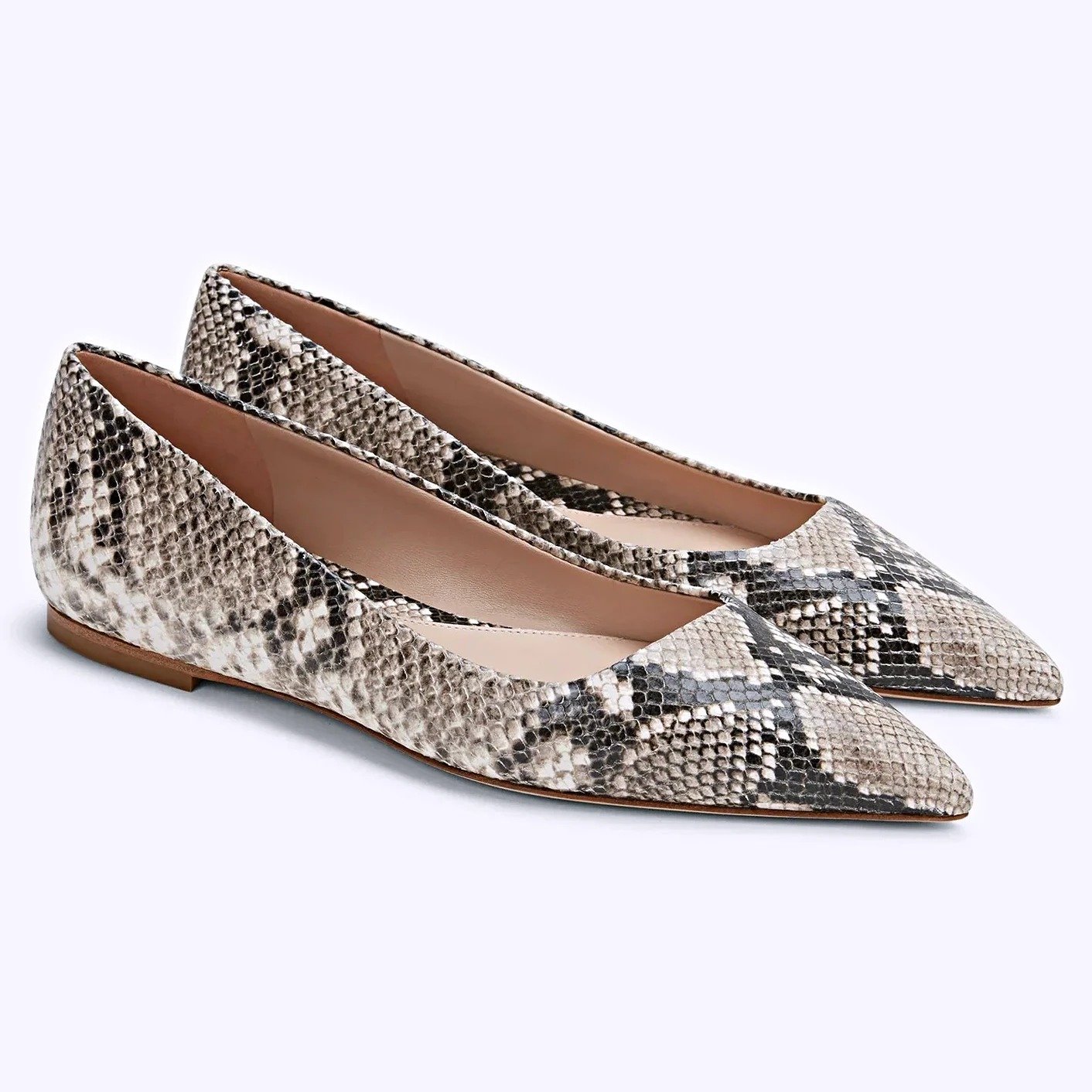 Aqua Women's Abel Snake Embossed Point Toe Flats Size 7 M (MSRP $79)