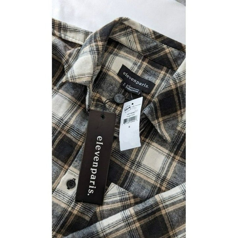Eleven Paris Men's Checked Regular Fit Colorblock Shirt Size S (MSRP $125)