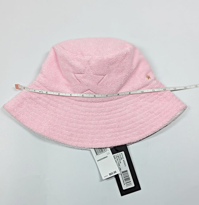 Jocelyn Women's Reversible Star Terry Bucket Hat Light Pink O/S (MSRP $65)