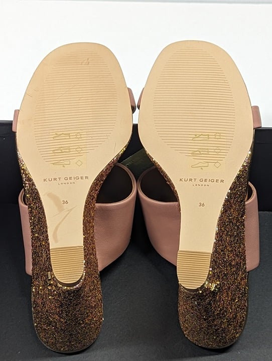 Kurt Geiger London Women's Charing Wedge Sandals Pale Pink Size 36 (MSRP $185)