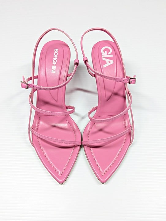 Gia Borghini Women's Gia 26 Strappy Wedge Sandals Pink Size 39 IT (MSRP $510)