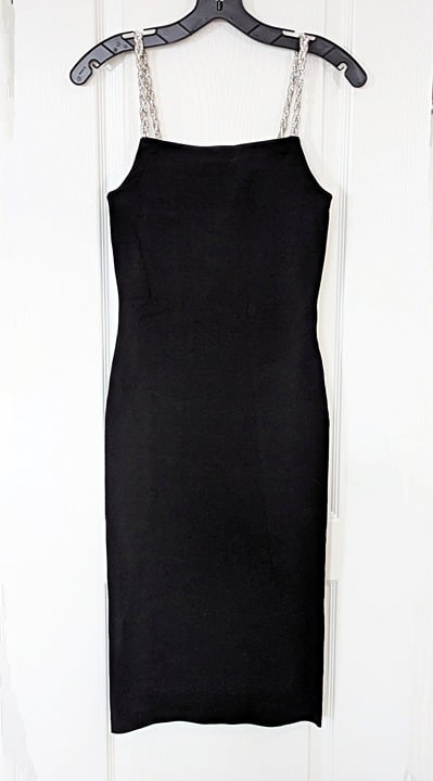 Alice + Olivia Valda Women's Embellished Strap Black Dress Size S (MSRP $440)