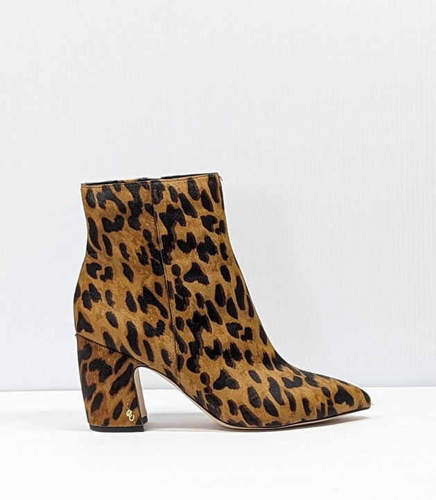 Sam Edelman Women's Hilty Leopard Print Calf Hair Booties Size 9 M (MSRP $180)