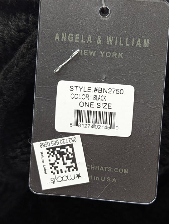 Angela & William Women's Beanie with Sherpa Lining Black O/S (MSRP $44)