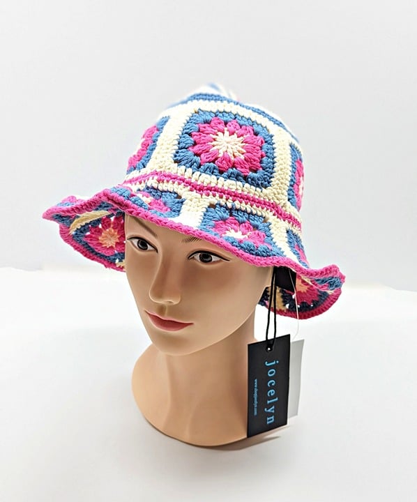 Jocelyn Women's The Tulum Crochet Hat Pink Multi O/S (MSRP $75)