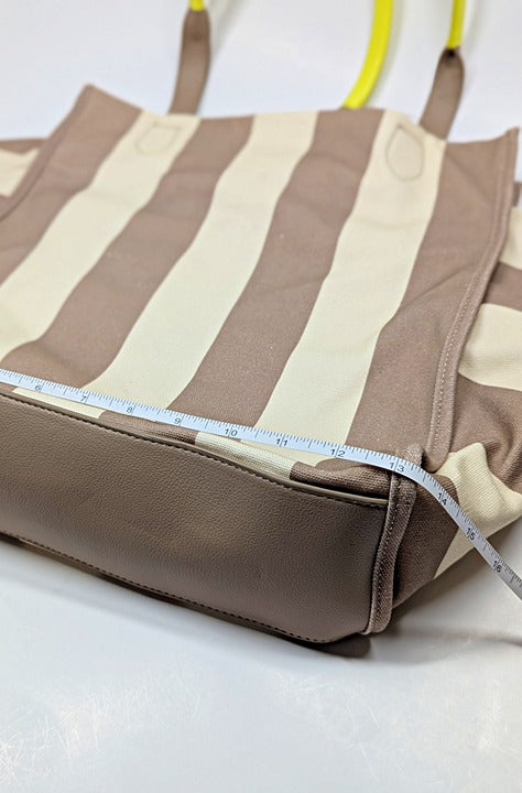 On 34th Cynthiah Extra Large Canvas Shoulder Tote Bag Dune Stripe (MSRP $90)