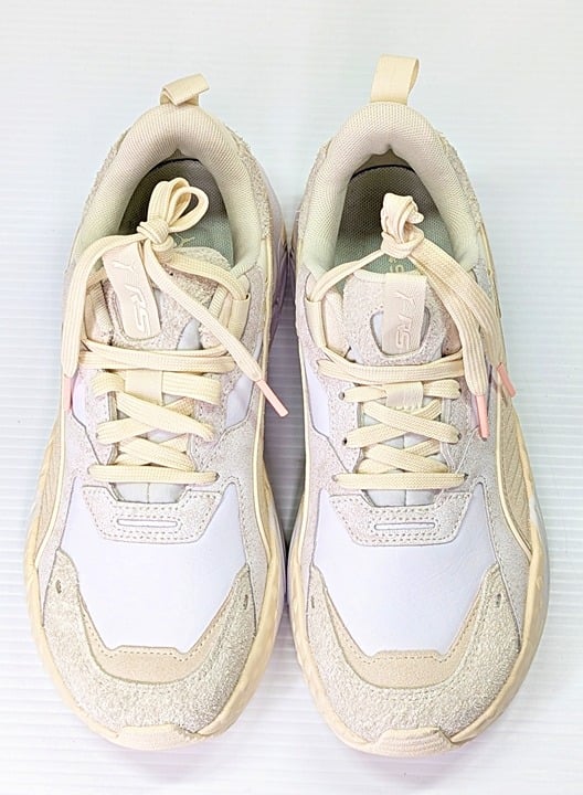 Puma Women's RS Track Trifted Low Top Sneakers White & Ivory Size 8.5 MSRP $120