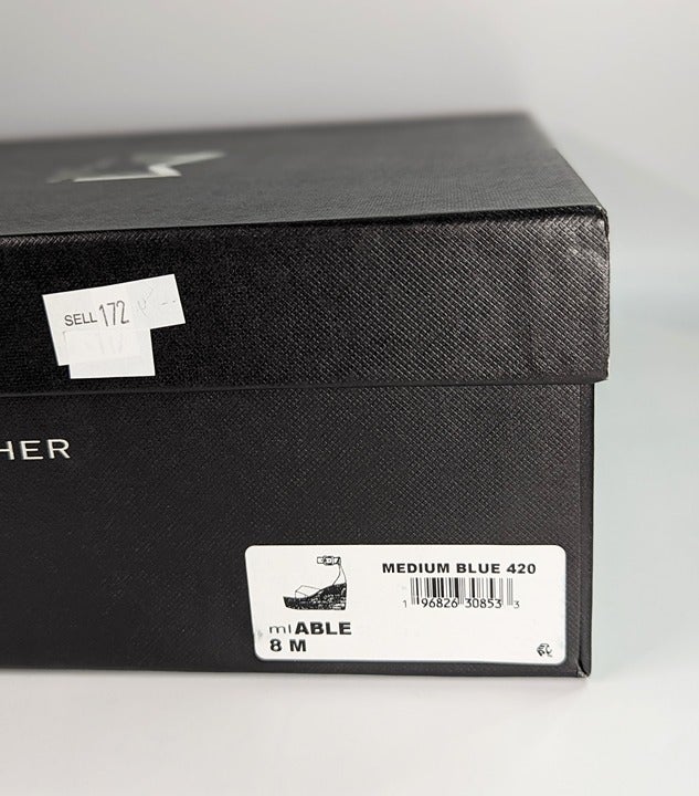 Marc Fisher Women's Able Square Toe Blue Wedge Platform Size 8 (MSRP $140)