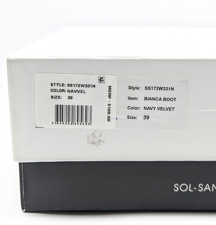 Sol Sana Women's Bianca Over-the-knee Boots Navy Velvet Size 39 EU (MSRP $180)