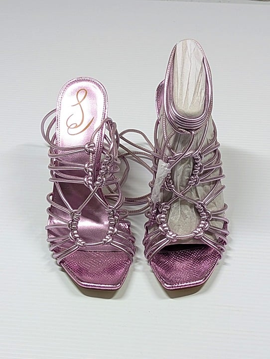 Sam Edelman Women's Lylah Strappy Heel Sandals Lilac Metallic Size 8.5 MSRP $160