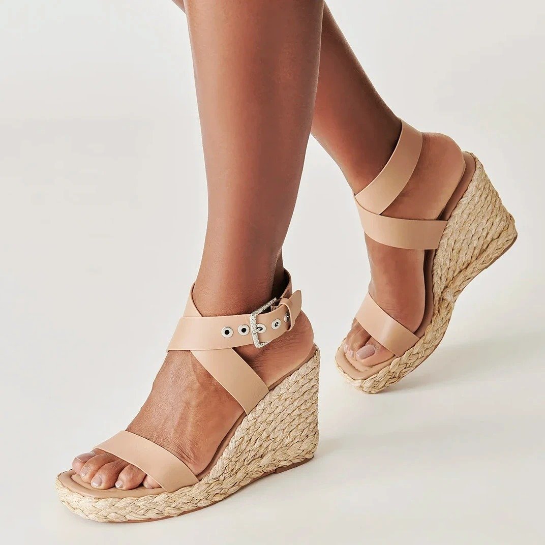 Dolce Vita Women's Aldona Cafe Leather Wedge Sandal Size 9 (MSRP $130)