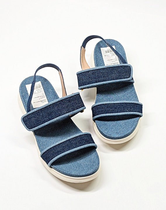 Cole Haan Meritt Women's Zerogrand Denim Platform Sandals Size 8.5 (MSRP $175)