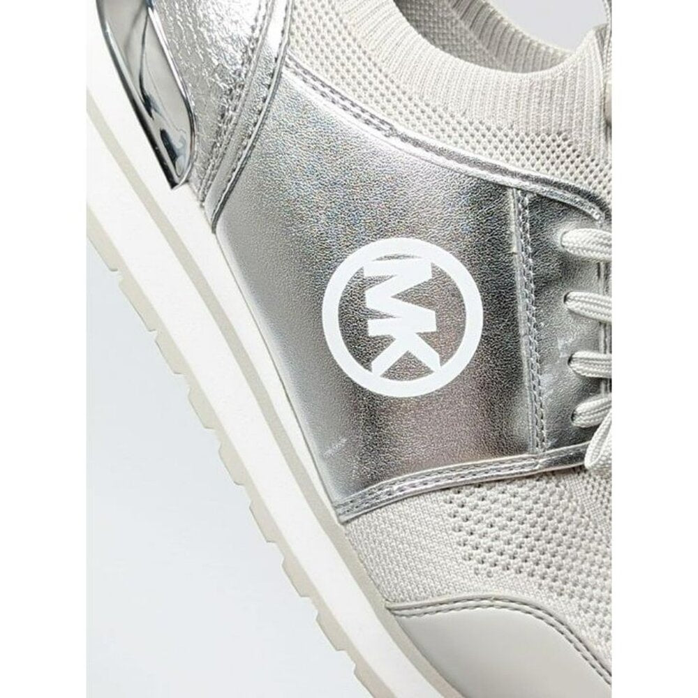 Michael Kors Women's Dash Knit Trainer Sneakers Silver Size 9.5 M (MSRP $165)