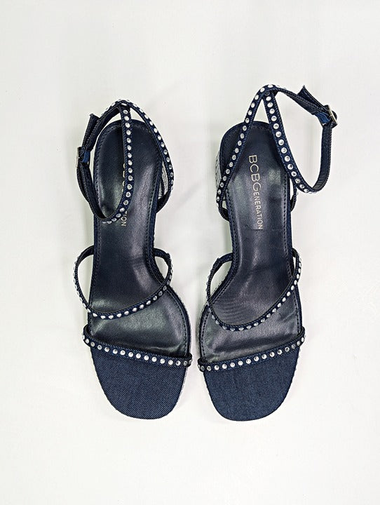 BCBGeneration Lissena-2 Women's Rhinestones Platform Sandals Size 7 MSRP $109
