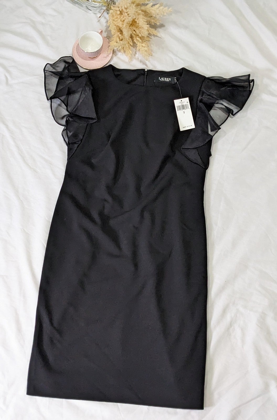 Lauren Ralph Lauren Women's Flutter Sleeve Dress Size 0 (MSRP $135)
