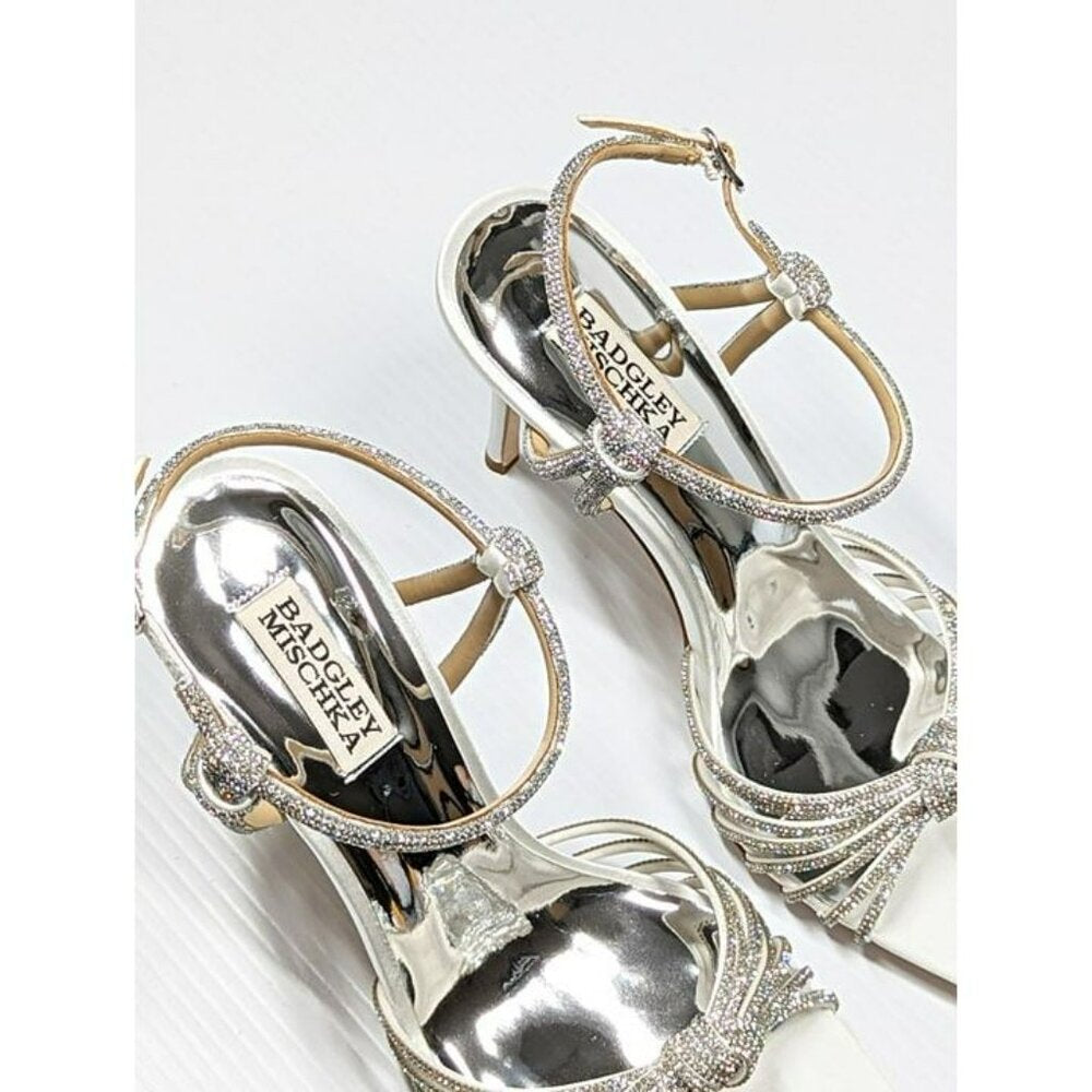 Badgley Mischka Women's Estella Crystal Knot Cocktail Sandals Size 7.5 MSRP $255