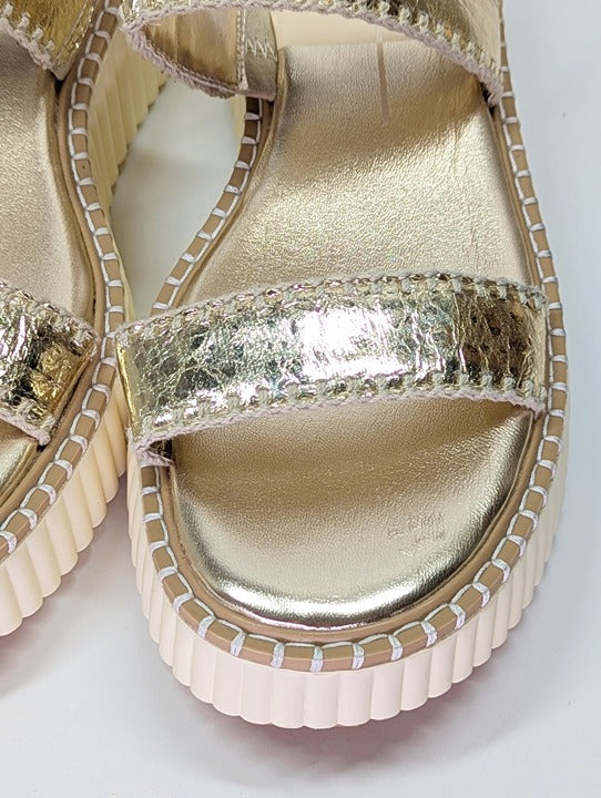 Dolce Vita Daiya Women's Metallic Platinum Platform Sandal Size 9.5 (MSRP $130)