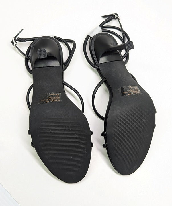 Aqua Women's Arlow Black Ankle Strap High Heel Sandals Size 9.5 (MSRP $108)