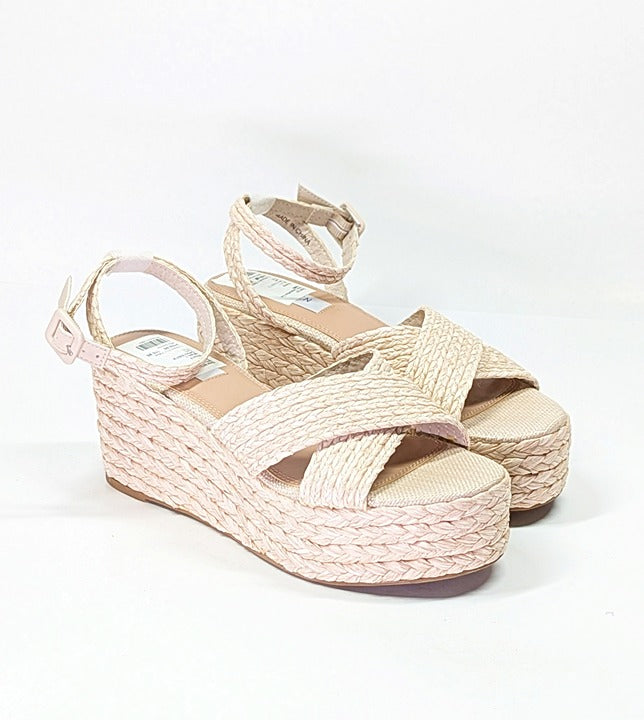 Steven New York Ramey Espadrille Platform Wedge Raffia Sandal Size 7 (MSRP $130)