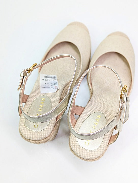 Cole Haan Cloudfeel Women's Espadrille Wedge Heels Linen Size 8 (MSRP $160)