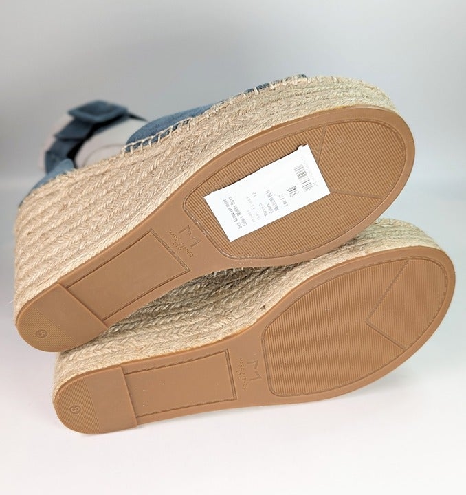 Marc Fisher Women's Able Square Toe Blue Wedge Platform Size 8 (MSRP $140)